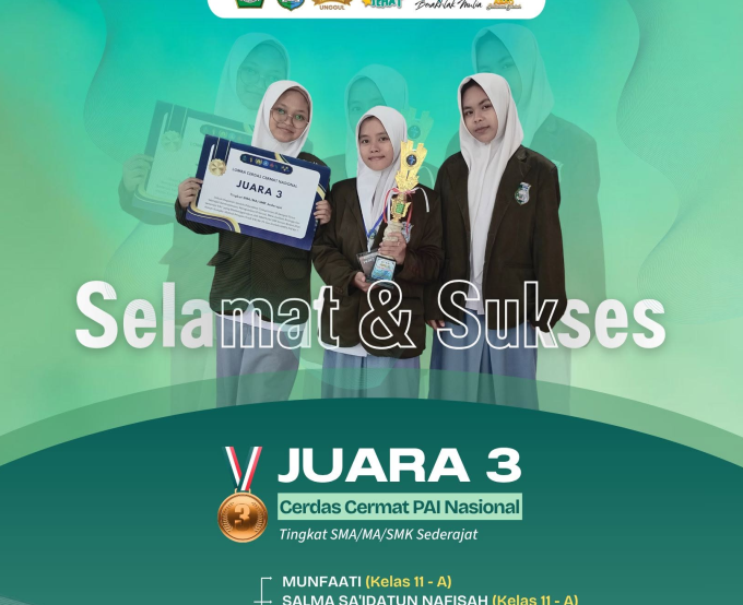 Prestasi Nasional: MA NU Ibtidaul Falah Raih Juara 3 LCC PAI Tingkat Nasional di Islamic Education Competition III Tahun 2026