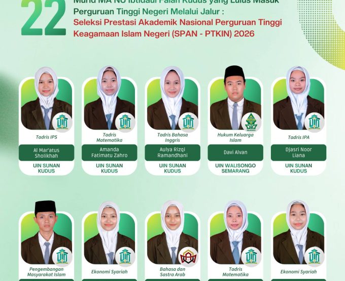 22 Murid Kelas XII MA NU Ibtidaul Falah Lolos PTN Lewat Jalur SPAN-PTKIN 2026