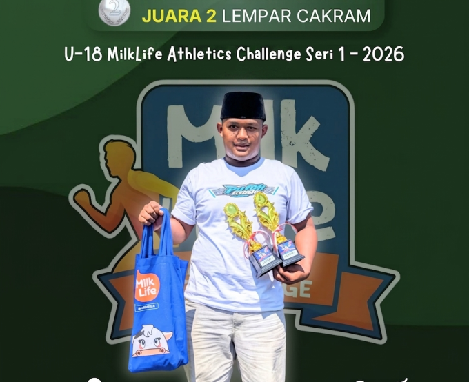 Murid MA NU Ibtidaul Falah Rebut 2 Piala di Ajang U-18 MilkLife Athletics Challenge Seri 1 Tahun 2026
