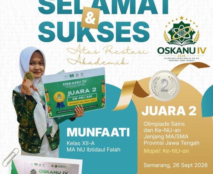 Murid MA NU Ibtidaul Falah Sabet Juara 2 OSKANU 2026 Tingkat Jawa Tengah